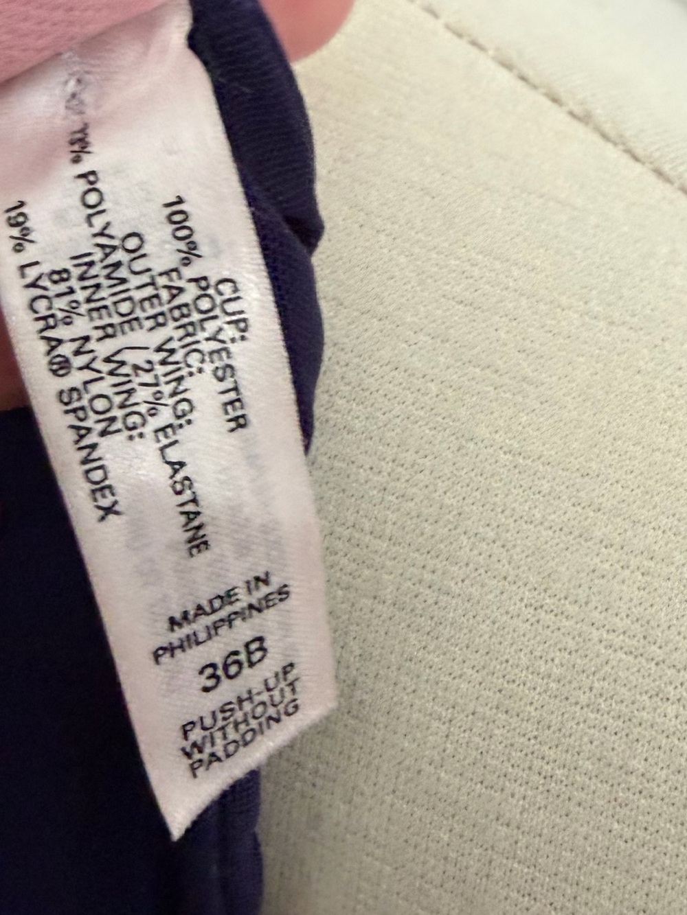 Victoria’s Secret Vintage Y2K Push-up Without Padding Navy Eyelet Bra Size 36B - Picture 4 of 4